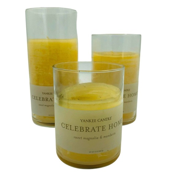 Yankee Candle CELEBRATE HOME Sweet Magnolia And Mandarin Retired Rare Set - Picture 1 of 9